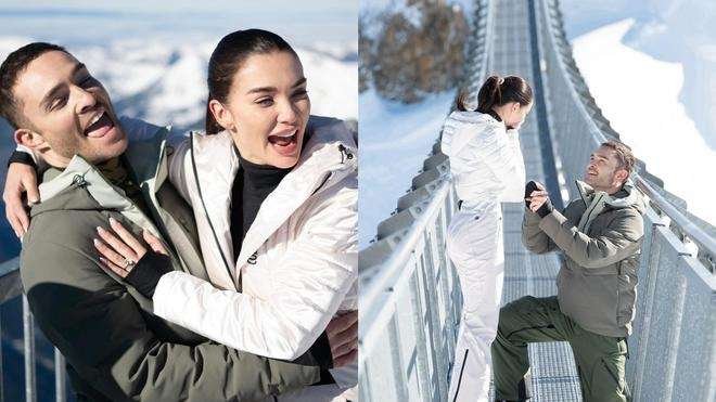 “Love Blossoms: Amy Jackson and Ed Westwick’s Enchanting Engagement in Switzerland”