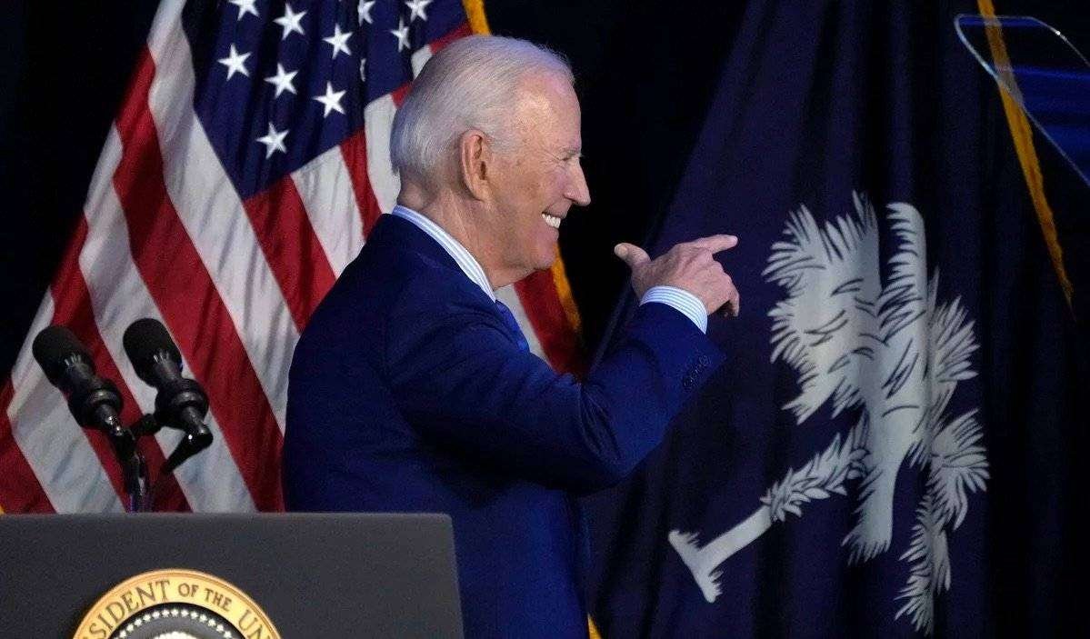 President Joe Biden walks off stage after speaking at South Carolina's First in the Nation dinner at the South Carolina State Fairgrounds in Columbia, S.C., Saturday, Jan. 27, 2024. (AP Photo/Jacquelyn Martin)