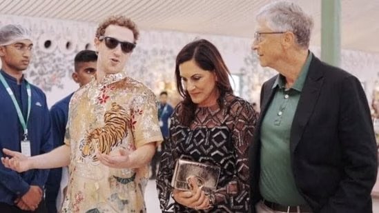 Mark Zuckerberg Dons Rahul Mishra Creation; Fashion Sense Praised by Bill Gates at Anant Ambani-Radhika Merchant Wedding Celebration