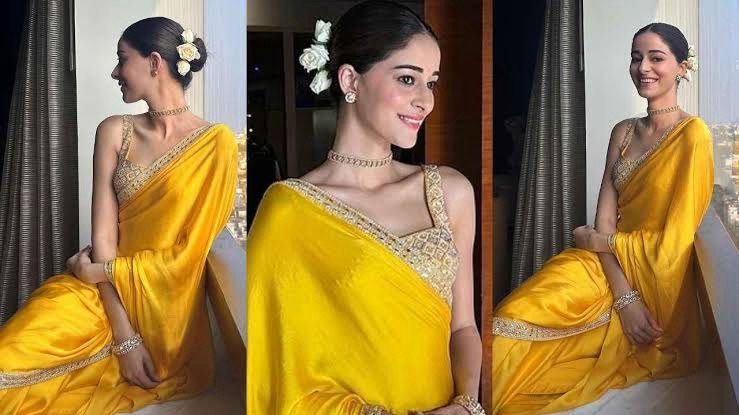 The Radiance of Yellow Sari: Ananya Panday and Rashmika Mandanna’s Sari Saga