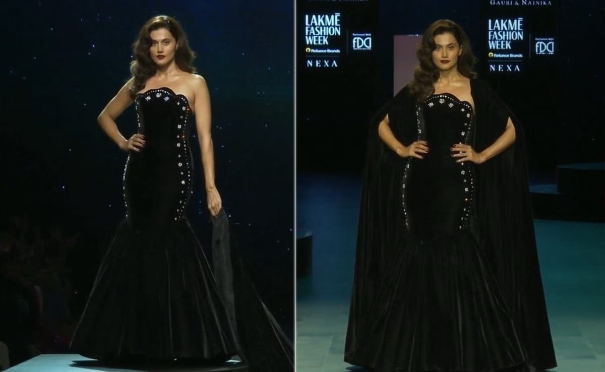 Taapsee Pannu Sizzles on the Runway: A Glimpse into Her Stunning Ramp Appearance for Gauri and Nainika
