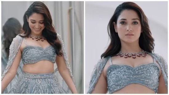 Tamannaah Bhatia Dazzles in Celestial Blue Lehenga by Gaurav Gupta: A Bridal Avatar that Stuns Fans