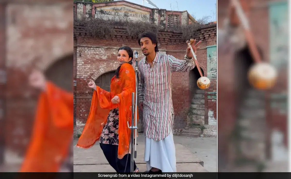 Behind the Scenes Fun with Diljit Dosanjh and Parineeti Chopra on the Sets of “Amar Singh Chamkila”