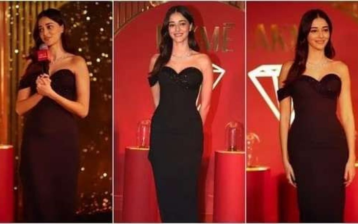 “Ananya Panday Unveils Lakmé’s Glycolic Illuminate Collection in Timeless Black Elegance”