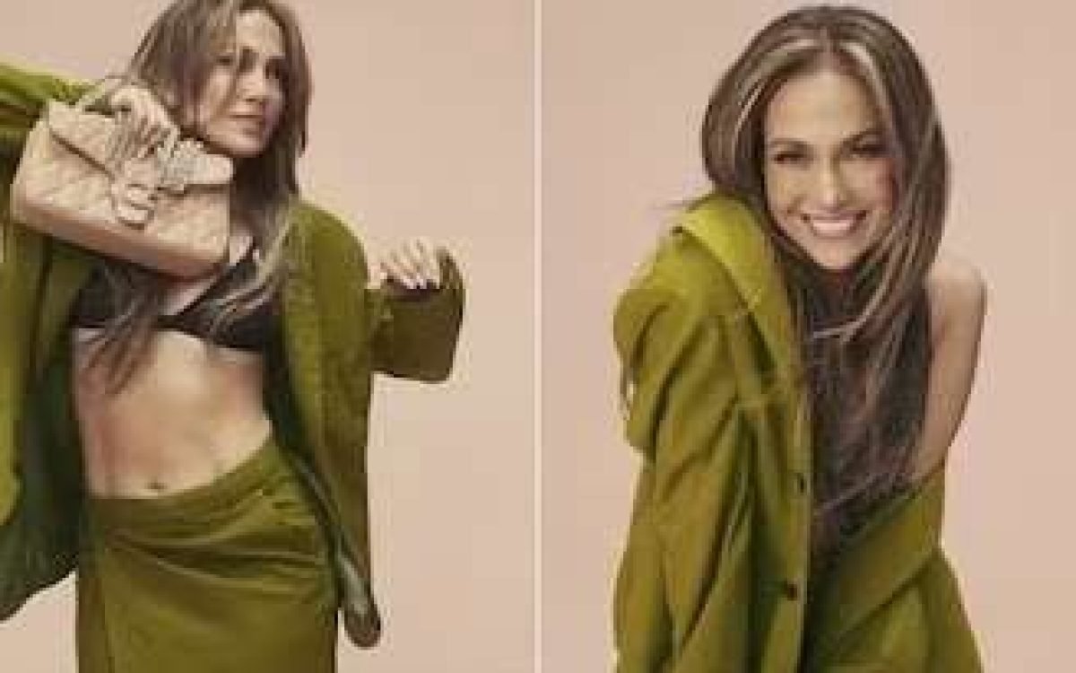 “Jennifer Lopez Stuns in Olive Green Ensemble: A Fashion Triumph at Chanel Photoshoot”