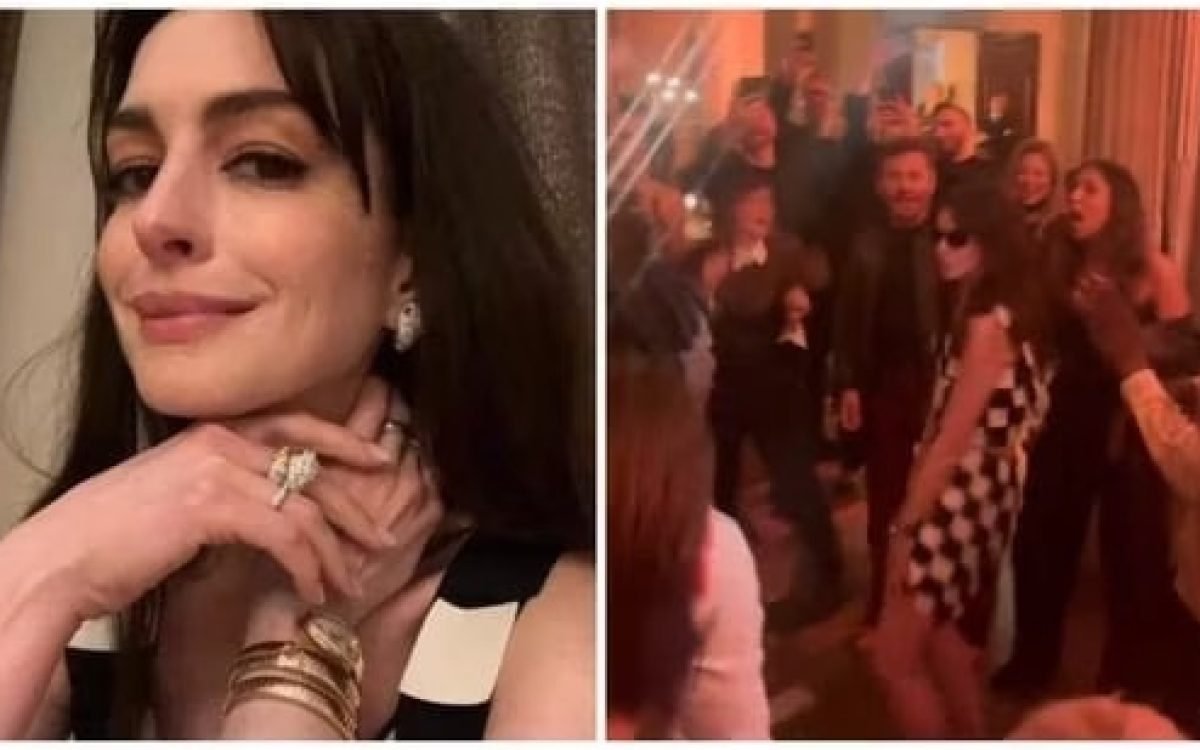 Anne Hathaway’s Dance Moves Steal the Show at Versace Fashion Event