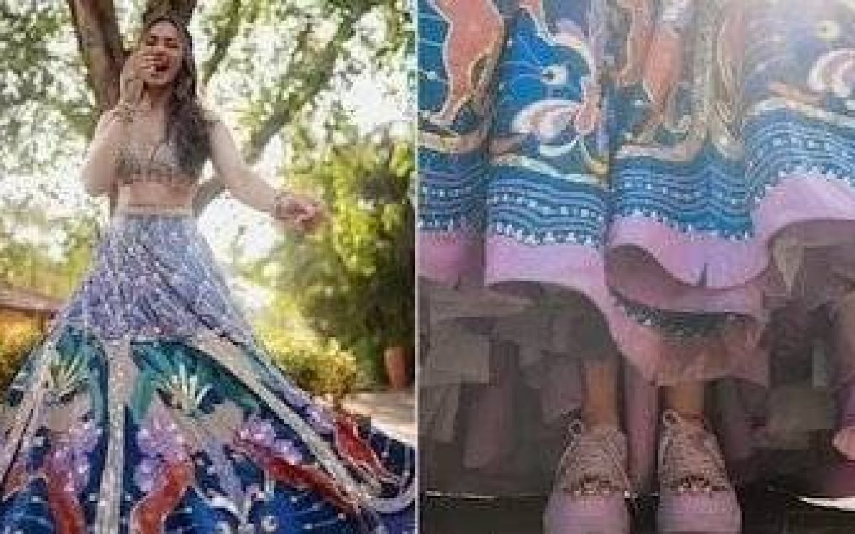 Unveiling Bridal Splendor: Rakul Preet Singh's Lehenga with lilac sneakers