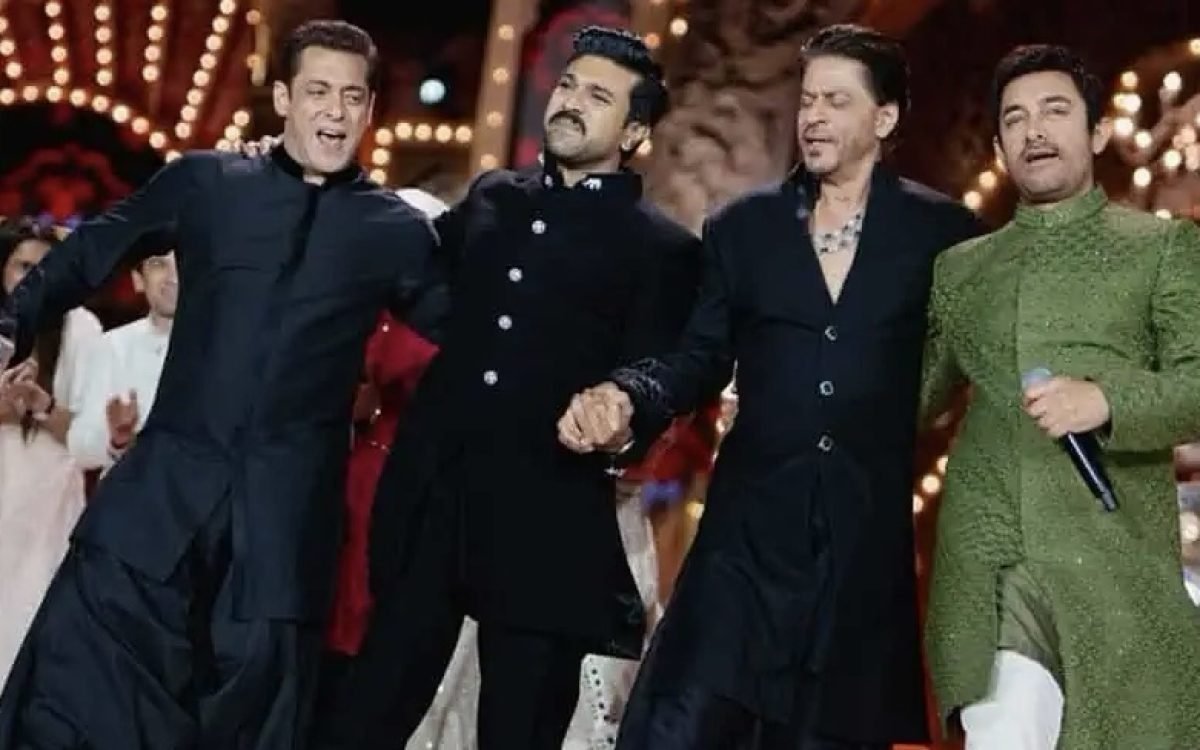 Bollywood Icons Shah Rukh Khan, Salman Khan, Aamir Khan, and RRR Star Ram Charan Steal the Show at Anant Ambani’s Pre-Wedding Bash